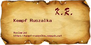Kempf Ruszalka névjegykártya